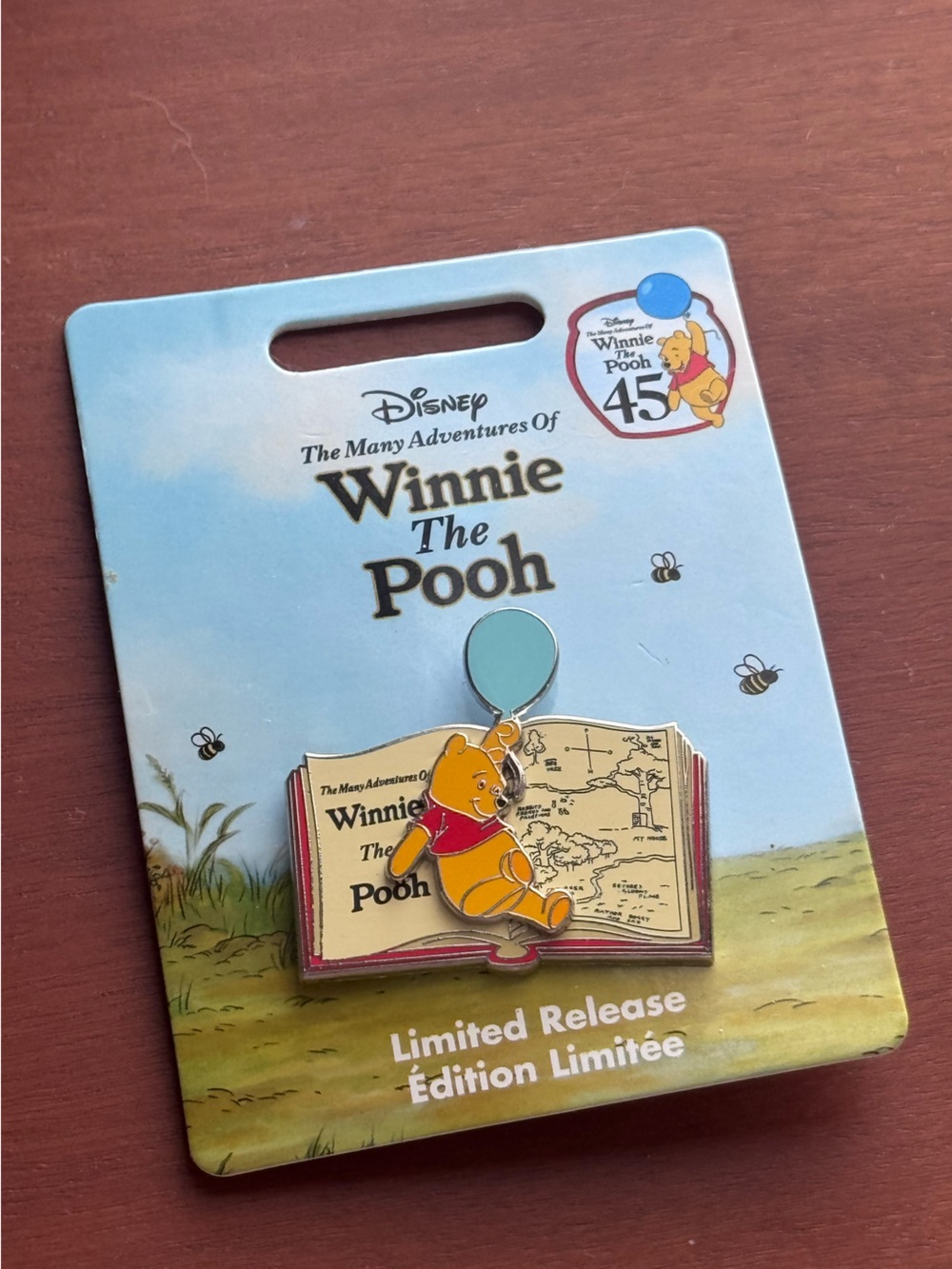 Winnie the Pooh 45 year anniversary limited release disney pin
